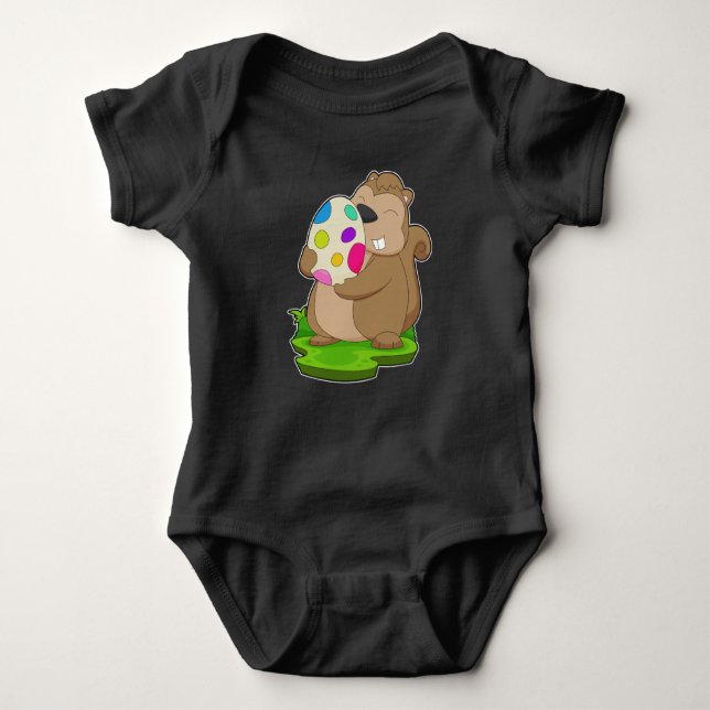 Squirrel Easter Easter egg Baby Bodysuit (Front)