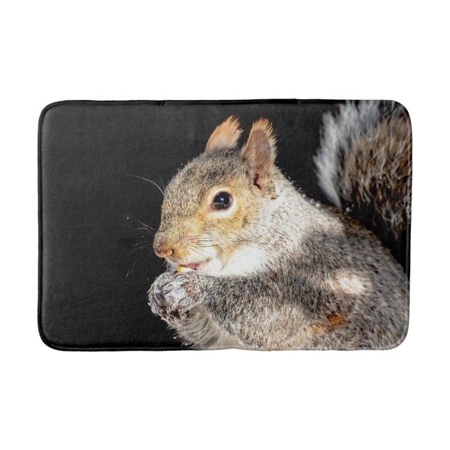 Squirrel eating a nut bathroom mat (Front)