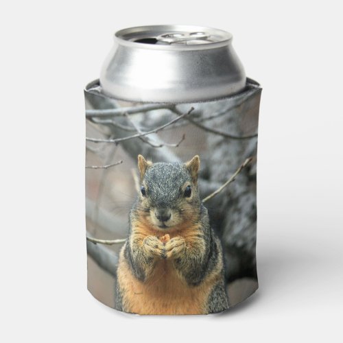 Squirrel Eating a Nut Can Cooler