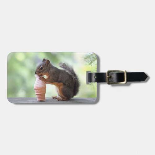 Squirrel Eating an Ice Cream Cone Luggage Tag