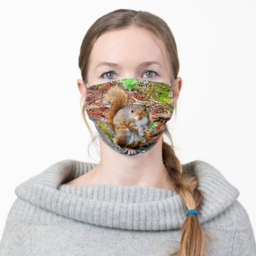 Squirrel Eating Food Adult Cloth Face Mask