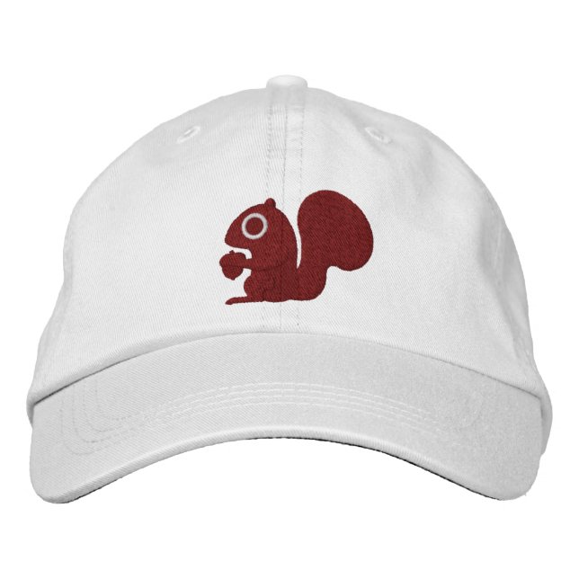 Squirrel Embroidered Baseball Hat (Front)