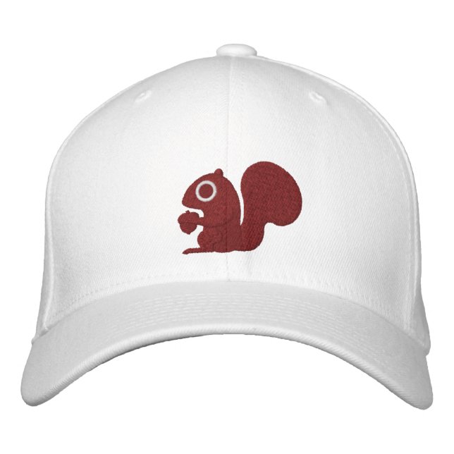 Squirrel Embroidered Baseball Hat (Front)