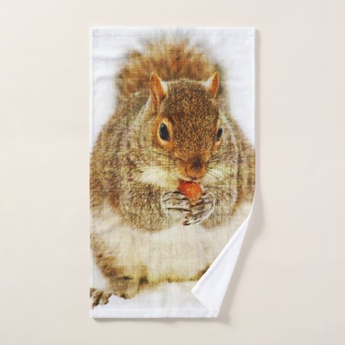 Squirrel Enjoying an Acorn Bath Towel Set