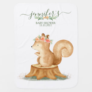 Squirrel Family wildlife baby newborn Animals Baby Blanket