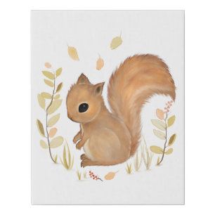 Squirrel Faux Wrapped Canvas Print