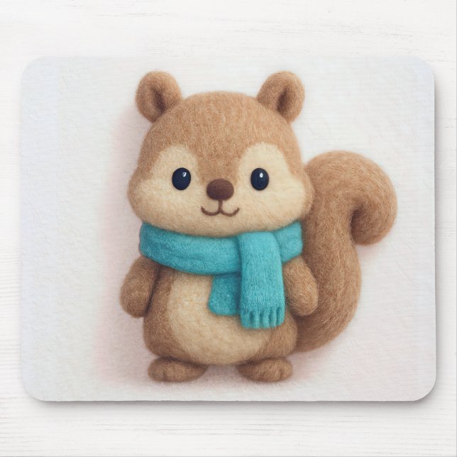 Squirrel Felt Art Mouse Pad (Front)