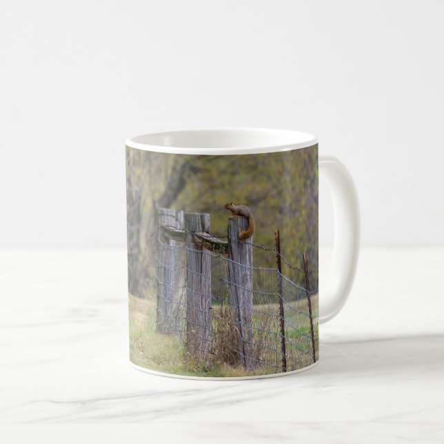Squirrel Fence Pose Coffee Mug (Front Right)