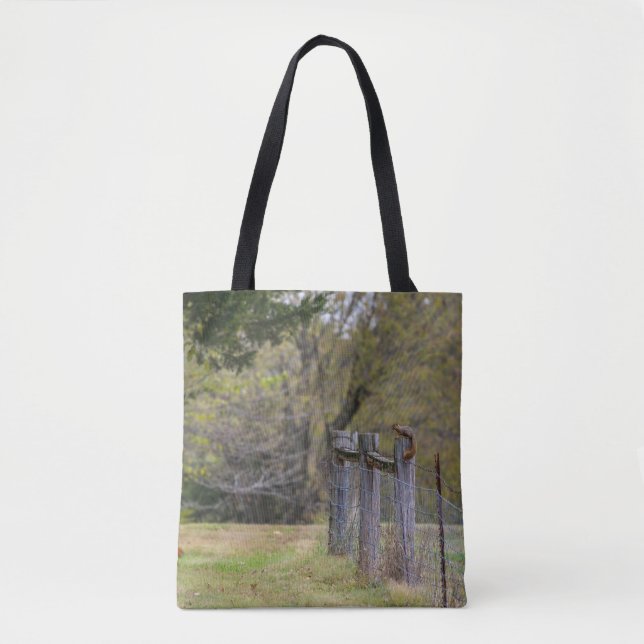 Squirrel Fence Pose Tote Bag (Front)
