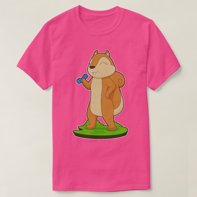 Squirrel Fitness Dumbbell T-Shirt (Design Front)