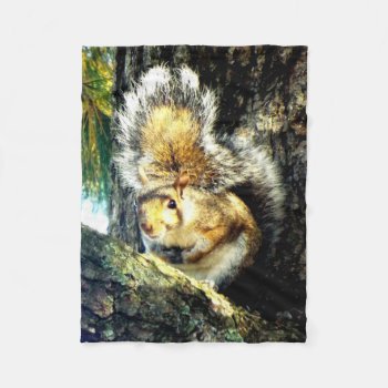 Squirrel Fleece Blanket by RenderlyYours at Zazzle