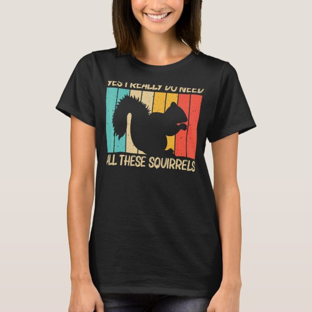 Squirrel For Men Women Squirrel  Chipmunk 80s T-Shirt (Front)