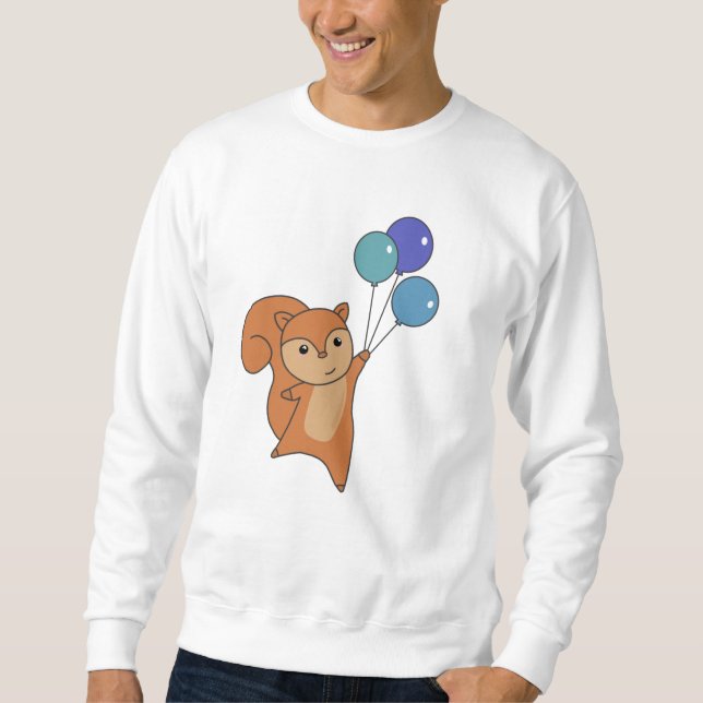 Squirrel Forest Animal Flies Balloons Sweatshirt (Front)