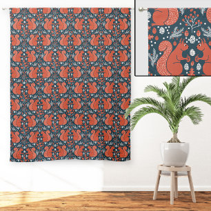 Squirrel Forest Woodland Pattern Blackout Curtains