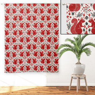 Squirrel Forest Woodland Pattern Blackout Curtains