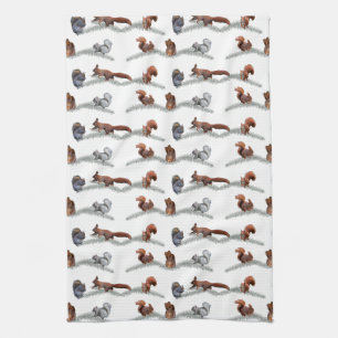Squirrel Frenzy Kitchen Towel