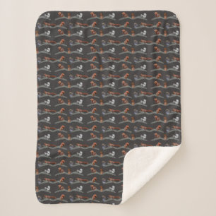 Squirrel Frenzy Sherpa Blanket (Grey)