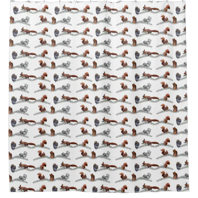 Dragon Sword Brown Squirrel Shower Curtain Hooks - Rustproof Stainless Steel Rings With Decorative Glass, Pack Of 12