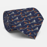 Squirrel Frenzy Tie Double Sided Print (Navy)