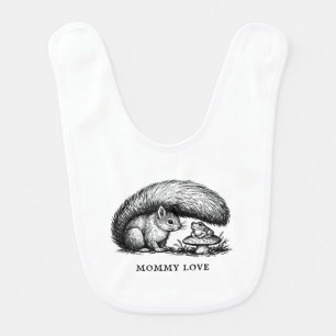 Squirrel Frog Mommy Love Sweet Animal Baby Bib