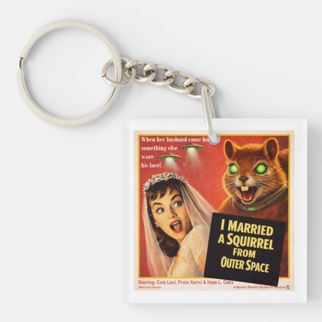 Squirrel from Outer Space Keychain (Front)