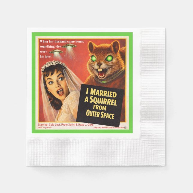 Squirrel from Outer Space Napkins (Front)