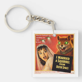 Squirrel from Outer Space Parody Keychain