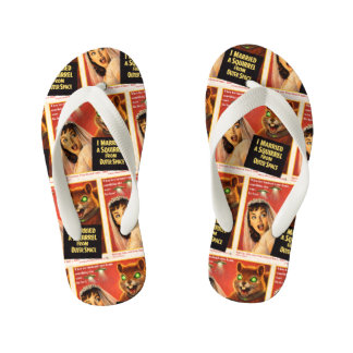 Squirrel from Outer Space Parody Kid's Flip Flops