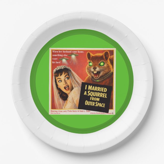 Squirrel from Outer Space Parody Paper Plates (Front)