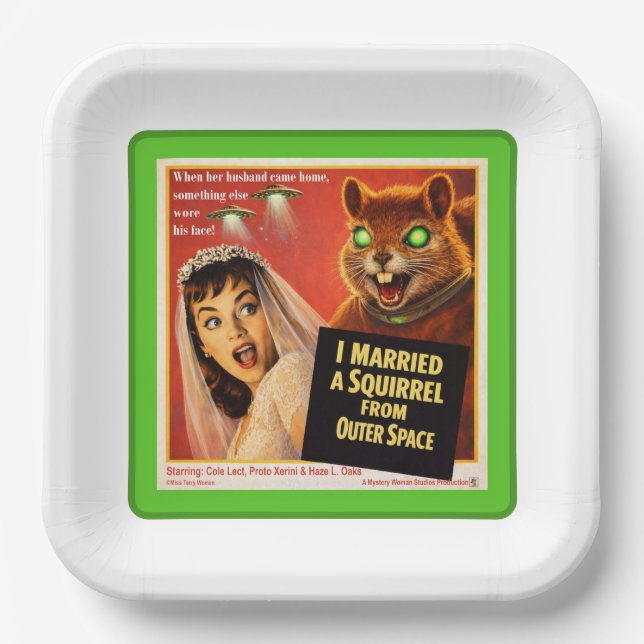 Squirrel from Outer Space Parody Paper Plates (Front)