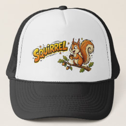 Squirrel Funny ADHD Brain Comic Cartoon Trucker Hat
