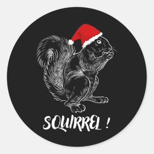Squirrel _ Funny Christmas design T_Shirt Classic Round Sticker