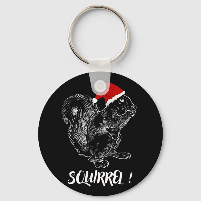 Squirrel - Funny Christmas design T-Shirt Keychain (Front)