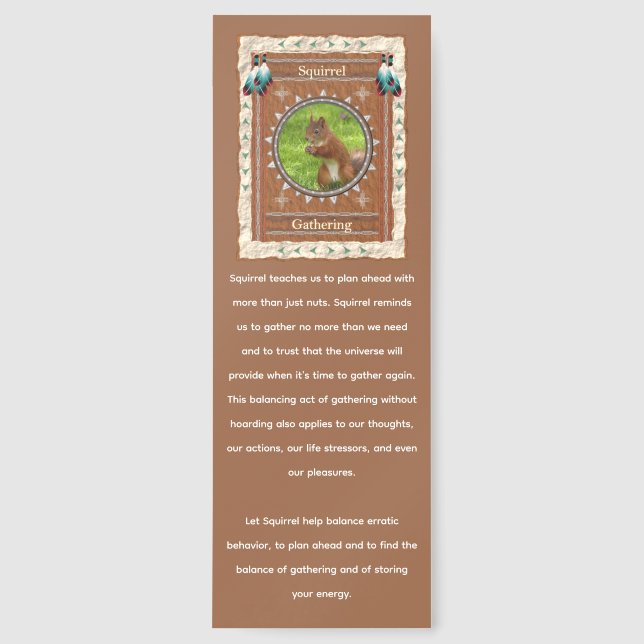 Squirrel Gathering Energy  Bookmarks (Front)