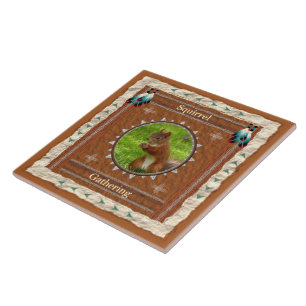 Squirrel Gathering Energy Ceramic Tile