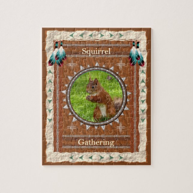 Squirrel Gathering Energy Jigsaw Puzzle (Vertical)