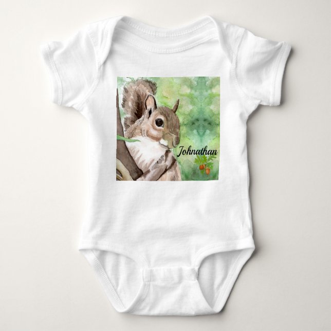 Squirrel Gender Neutral Infant Outfit Baby Bodysuit (Front)