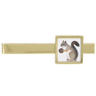 Squirrel Gold Finish Tie Clip