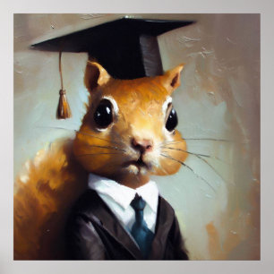 Squirrel Graduate Poster