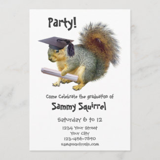 Squirrel Graduation Party Invitation