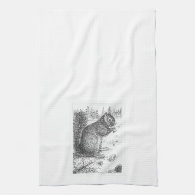 Squirrel Hand Towel (Vertical)
