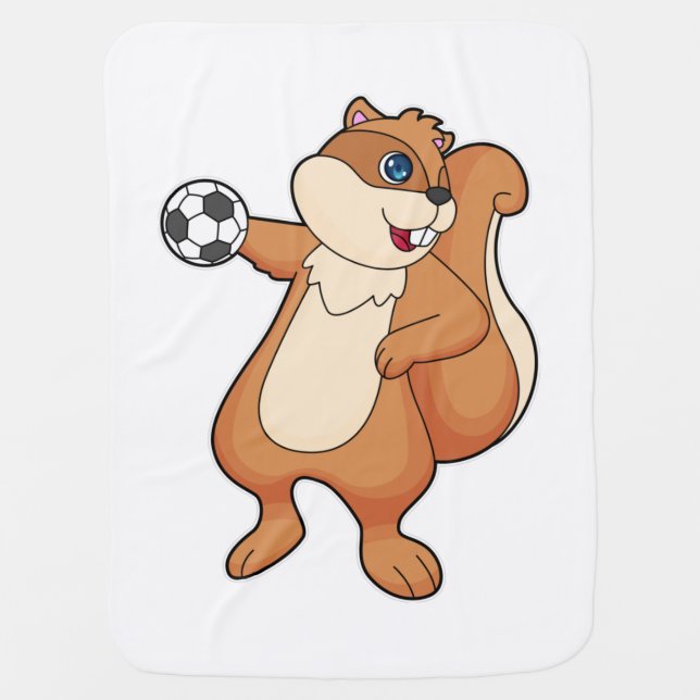 Squirrel Handball player Handball Baby Blanket (Front)