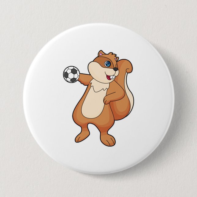 Squirrel Handball player Handball Button (Front)