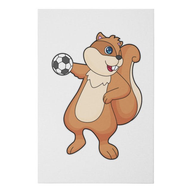 Squirrel Handball player Handball Faux Canvas Print (Front)