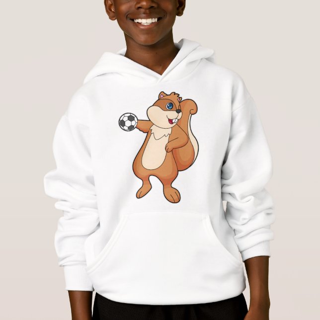 Squirrel Handball player Handball Hoodie (Front)