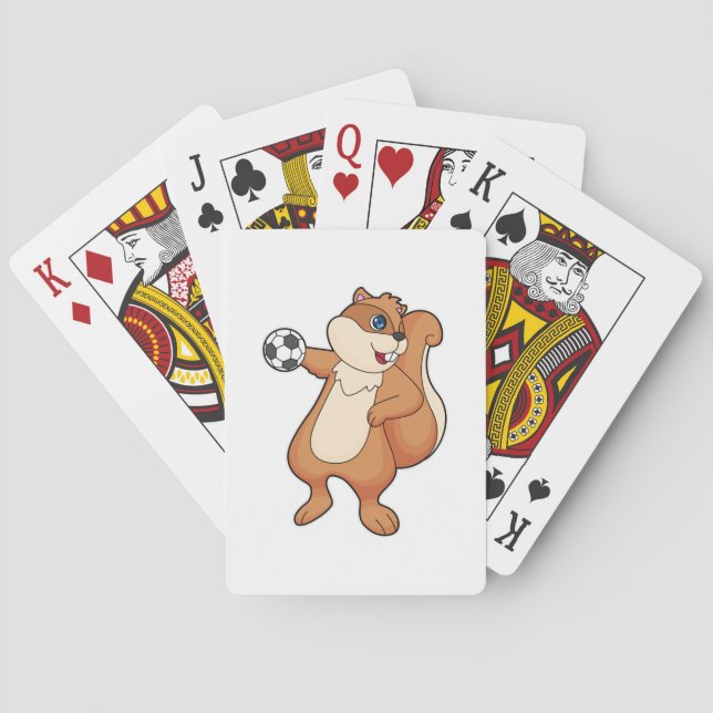 Squirrel Handball player Handball Poker Cards (Back)