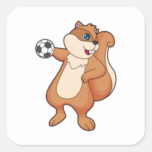 Squirrel Handball player Handball Square Sticker