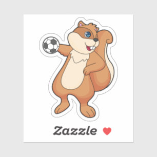 Squirrel Handball player Handball Sticker