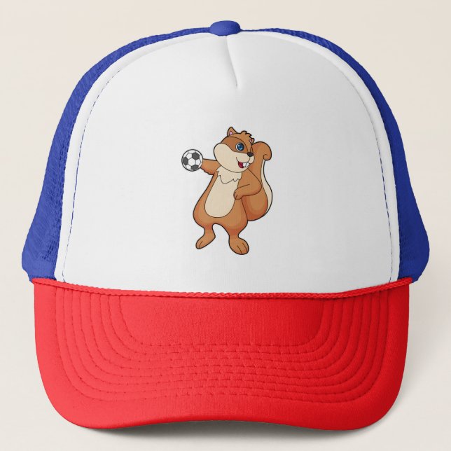 Squirrel Handball player Handball Trucker Hat (Front)