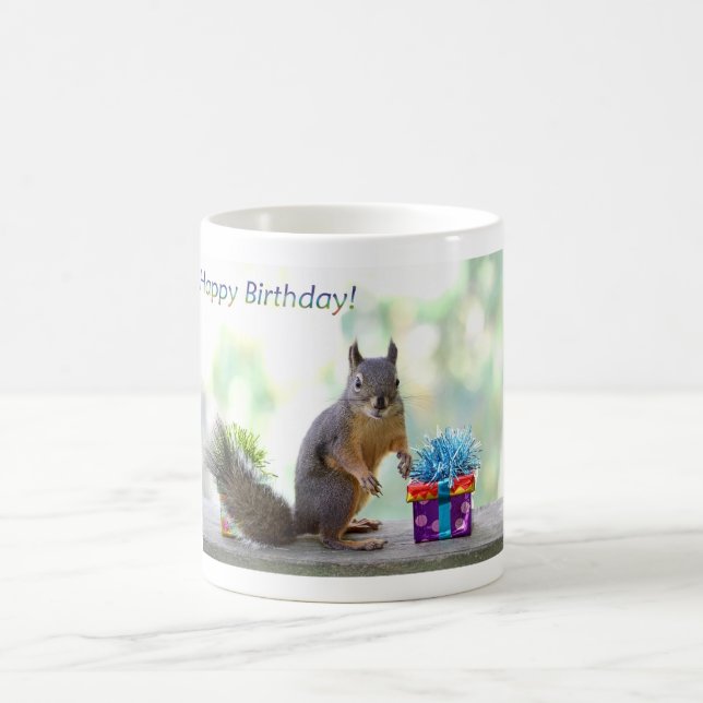 Squirrel Happy Birthday! Coffee Mug (Center)